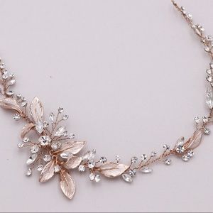 Rose Gold Swarovski wedding Vine & Earrings
